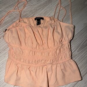 Forever 21 Coral Smocked Camisole
